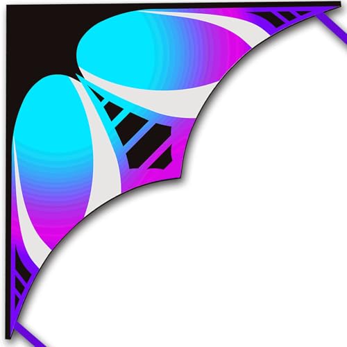 HONBO Papagaio grande para adultos e crianças - fácil de voar, papagaio de praia de uma só linha - com cabo e corda de 300 pés (laranja) (azul)