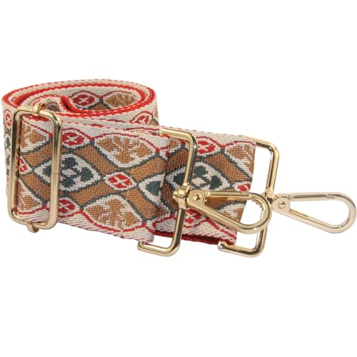 Image of Duwi Wide Purse Strap Multicolor Striped Guitar Style Strap Adjustable Canvas Crossbody Bag Strap