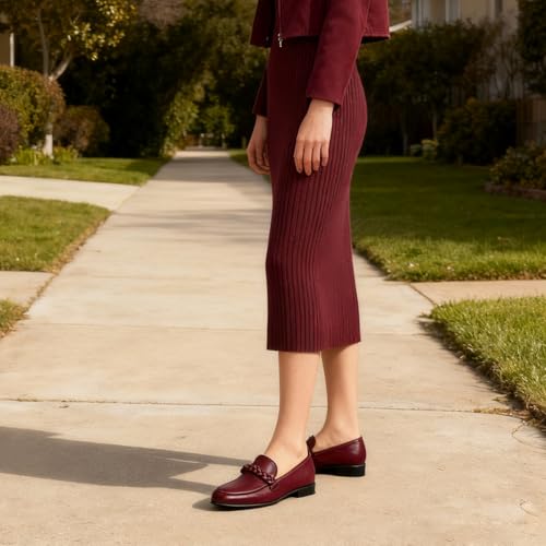 Image of MOOMMO Women Comfortable Suede Loafer Flats Round Closed Toe Slip On Penny Loafers Knitted Strap Oxford Loafer Shoes for Office Ladies Work Daily Casual Club Driver Flats Spring Elegant 4-11 M US
