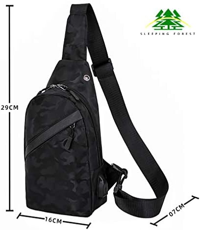 Sleeping forest Sling Bag Usb Cross Body Bag Small Chest Bag for Women and Men