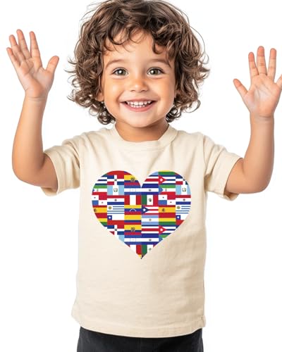 Kids Hispanic Heritage Month Shirt, Toddler Boys Girls Latino Countries Hispanic Flag T-Shirt Celebrate Gifts Tee Tops 2-8Y4