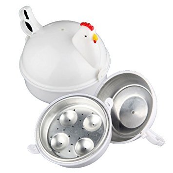 Water & Wood Chicken Shaped Egg Poacher Plastic
