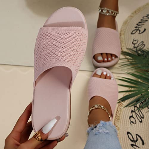 Sandals Spring/Summer Large Size Casual Beach Shoes Flat Bottom Women's Slippers Sandal(B,41)2