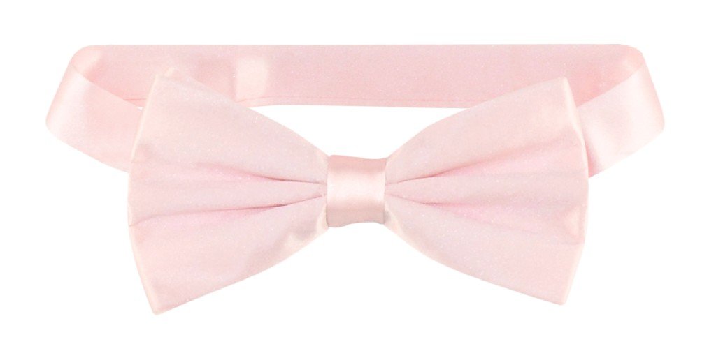 Vesuvio Napoli 100% SILK BOWTIE Solid PINK Color Men's Bow Tie for Tuxedo or Suit