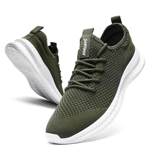 Image of DLWKIPV Mens Slip On Shoes Tennis Walking Gym Athletic Running Fashion Sneakers Workout Footwear Casual Sport Outdoors Breathable Knitted Mesh Lightweight