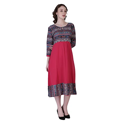Image of OM SAI LATEST CREATION Women's Crepe Straight Printed Kurta