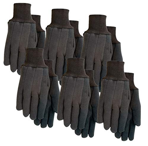 Midwest Gloves & Gear 3203P06-L-AZ-6 Midwest Gloves and Gear Men's Jersey Work Glove, Brown