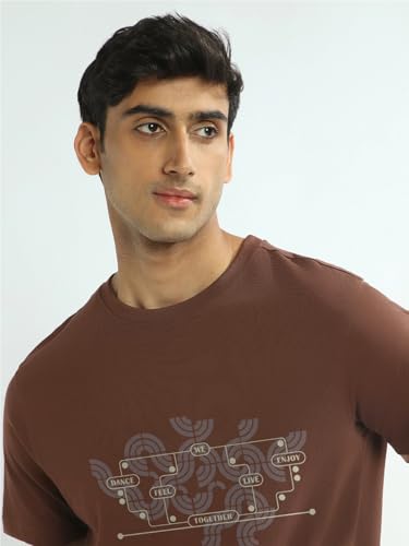 Image of Nobero Men's Regular Graphic Printed T-Shirt for Men | Soft Cotton | Classic Fit | Printed Casual Tshirt for Men