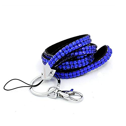 SENRISE Lanyard Strap Bling Diamante Rhinestone (Breakaway) Lanyards, for ID Card & Key Badge Holder, Phone Cases, USB Holder, Memory Stick Holder, 8 Colours (1Pack, Dark Blue)