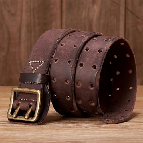 Men Belts Vintage Thick Leather Belt Men's Buckle Jeans Belt Male Cowboy Strap2