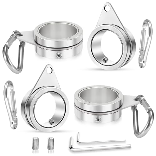 1 Flag Pole Rings Flagpole Spinners Clips Aluminum Alloy Anti-Wrap 360 Spinning Flag Pole Swivel Rings Flag Rotating Mounting Rings Hardware Parts with Clip Hooks for 0.75-1.0 Inch Diam. Flagpole