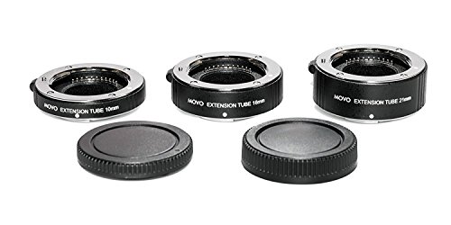 Movo Mt-Nm47 3-Piece Af Chrome Macro Extension Tube Set For Nikon Aw1, V1, V2, V3, J1, J2, J3, J4, J5, S1, S2 Mirrorless Cameras With 10Mm, 16Mm And 21Mm Tubes #TOP2