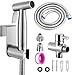 Produktbild Bidet Handbrause Set, Premium Edelstahl Gebürstet Bidet Handbrause, Bidet Sprayer für Dusche Badezimmer Hygiene Toilettenpapier Windelreinigung, mit G1/2" Ventil und eine G3/8"
