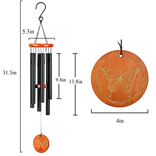 Butterfly Wind Chimes For Outside In Memory Of A Loved One Wooden, Large Deep Tone Sympathy Wind Chimes Prime, Butterfly Memorial Windchimes Outdoors Beautiful Chimes Garden Decor #TOP2