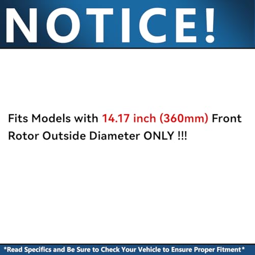 Image of Detroit Axle - Front Brake Rotors for Chrysler 300 Dodge Charger Challenger Magnum, Drilled and Slotted Disc Brake Rotors Replacement: 14.17 inch inch Rotors