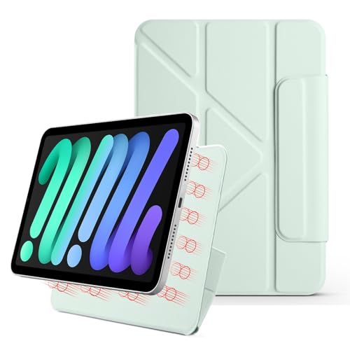 Coque iPad mini 7 haut de gamme, protection fine magnétique et design vert épuré