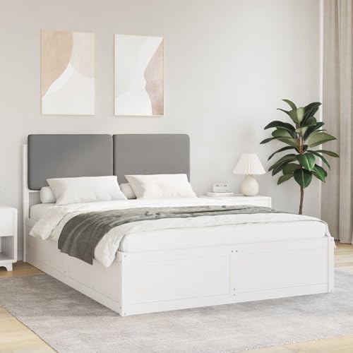 sephironlbb Estructura de cama con cabecero tapizado, color gris oscuro, 75 x 190 cm, de madera de pino maciza, cama individual duradera para dormitorio, fácil montaje
