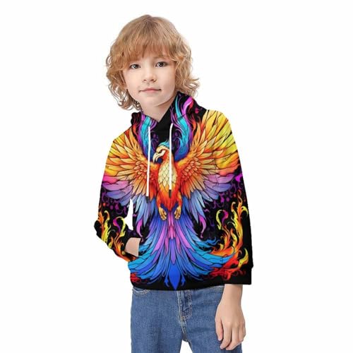 Pull imprimé 3D ado Le Phoenix sweatshirt manches longues fille garçon - 3