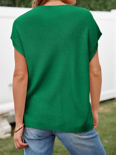 Image of Imily Bela Summer Fall Short Sleeve Sweater for Women | 2026 Crew Neck Ribbed Knit Vests Trendy Pullover Tops,Sweater Tank Tops,Sweater Vest