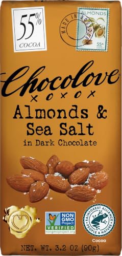 Image of Chocolove, Almonds and Sea Salt in Dark Chocolate, 3.2 oz (Pack of 5)