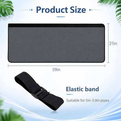 Image of Tlswshsy Oxford Cloth Air Conditioner Hose Cover, Insulated AC Hose Sleeve with 4 Adjustable Buckles, Portable Air Conditioner Exhaust Wrap for 5''-5.9 inch Diameter Exhaust Duct Vent (Dark Gray)