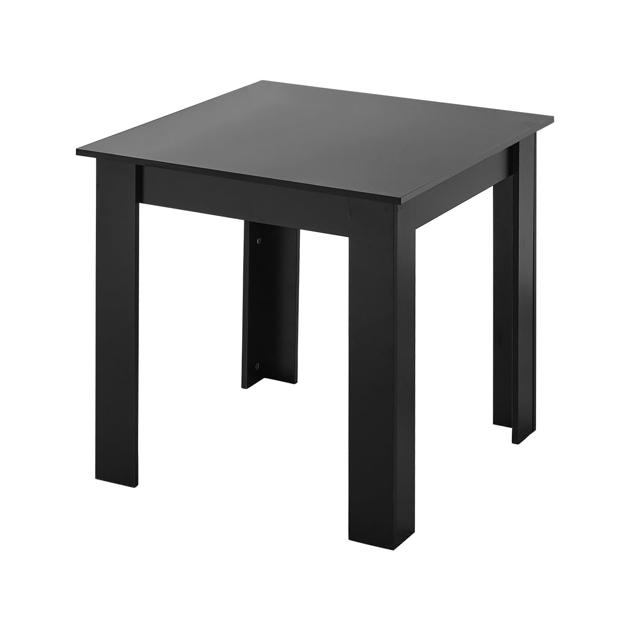 NICEME 75x75 cm Small Dining Table Space Saving Kitchen Table for Small Spaces, High Glossing Tabletop (Black)