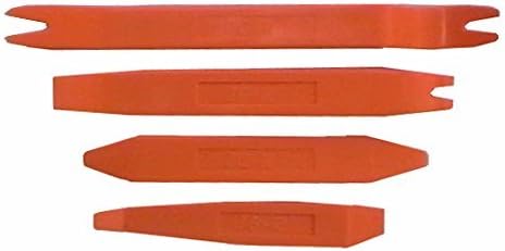4 Pc Orange Nylon Panel Popper Set Auto Trim Door Panel Window Molding Upholstery Clip Removal Tool Kit Pry Bar Kit