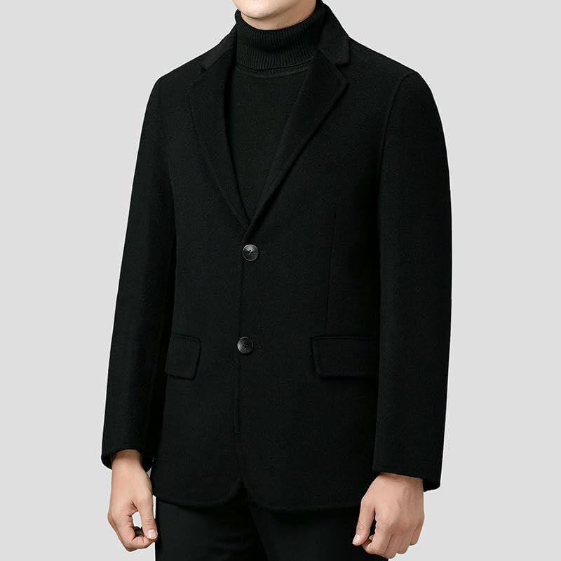 Chaqueta corta de lana para hombre abrigo de cachemira ligero y cálido 2