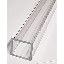 1 Pc 1 1/4" OD x 1" ID x 18" Long Square Clear Acrylic Plexiglass Tube - 1/8" WALL