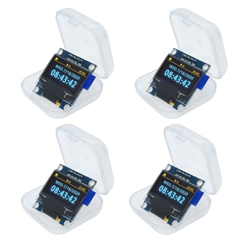 4 sztuki wyświetlacza OLED LCD 0,96", 128 x 64 pikseli, napęd 1315, interfejs IIC, moduł wyświetlacza, kompatybilne z Arduino (żółty i niebieski)