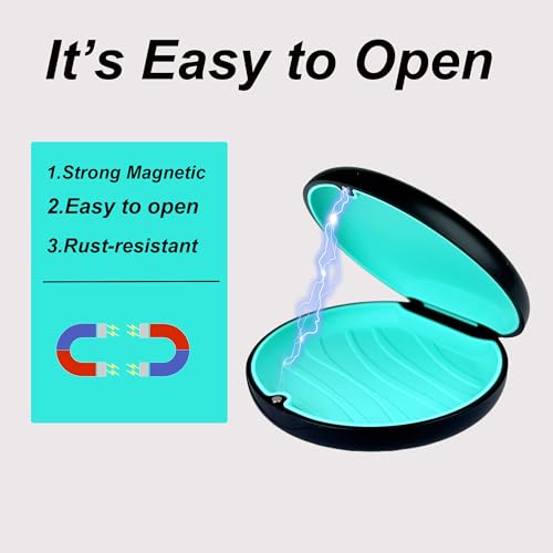 ACSKD 2 Pack Retainer Case Compatible with Invisalign,Portable Aligner Cases with Chew Remover Tool and Brush (Blue+Cyan Silicone) — view 2