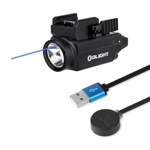 OLIGHT Baldr S Blue Beam 800 Lumens Magnetic USB Rechargeable Tactical Flashlight with White LED Bundle MCC S Magnetic Charging Cable