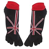 Garneck 1pair Comfortable Full Toe Cotton Socks for Women Breathable Short Toe Socks for Running and Sports Unique Patterns Moisture-Wicking Design of Season