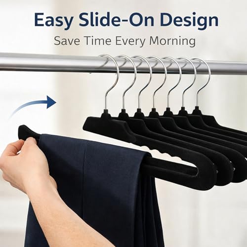 Pants Hangers, 10 Pack Non-Slip Open Ended Velvet Hangers by WAYDA - Used condition - Image 3