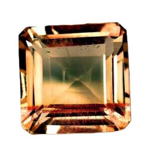 Citrine naturelle carrée 14,69mm pierre à facettes pour création bijoux GH_NAT_08064
