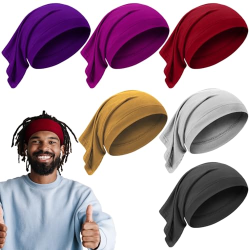 SATINIOR 6 Pcs Dreadlock Caps for Men Women, Loc Headbands, Vibrant Color