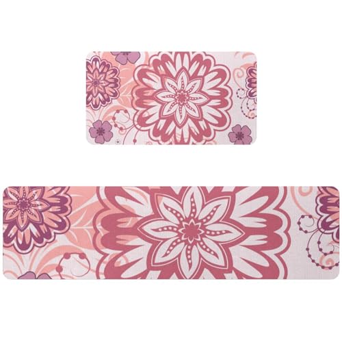 Alfombra absorbente para cocina y pasillo lavable con mandala 2