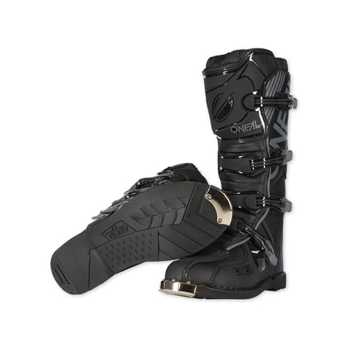 O'NEAL Motocross Stiefel TRIBUTE Boot I MX Enduro I Stabile Motorradschuhe Herren & Damen mit Sohlenschutz I Motorradstiefel ergonomisch I Schwarz I Größe 43/10