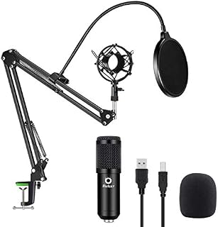 USB Podcast Condenser Microphone Kit 192kHZ/24bit Plug & Play Computer PC Microphone Studio