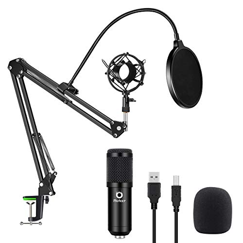 USB Podcast Condenser Microphone Kit 192kHZ/24bit Plug & Play Computer PC Microphone Studio Streaming Cardioid Mic with Professional Sound Chipset for Recording Broadcasting YouTube Gaming