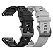 FitTurn Compatible for Coros Vertix 2 Watch Band (Not for Vertix), Sport Soft Silicone Flexible Watch Strap Quick Fit Silicone Band Strap for Coros Vertix 2 Vertix2 Smart Watch (Black+Grey)