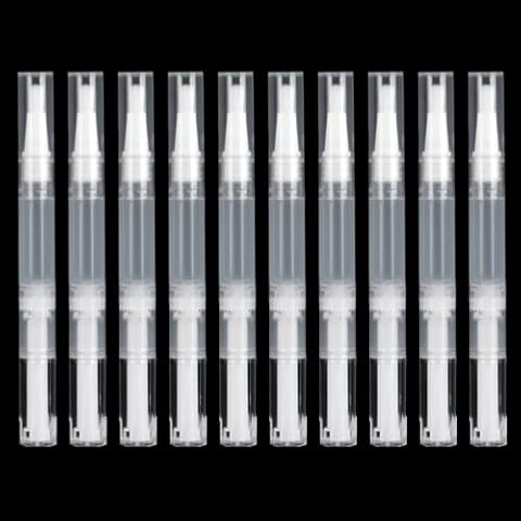 ZHIYE 10pcs Transparent Twist Nail Oil Pens Cover