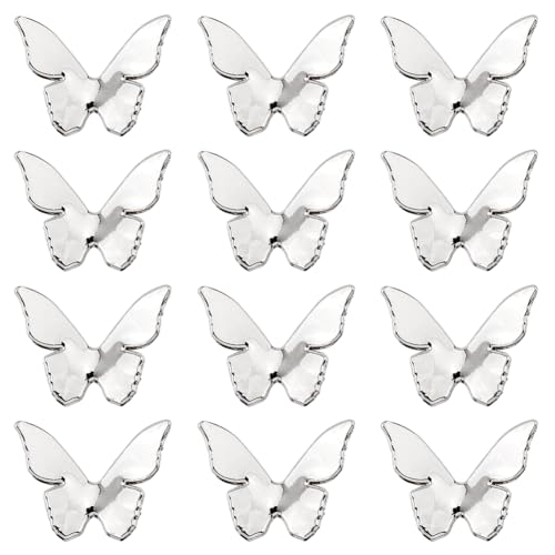 SUPERFINDINGS 12 broches de mariposa de plata/oro, broches de insectos animales, elegantes alfileres de solapa de aleación para Navidad, día de la madre, día de San Valentín, regalo de boda