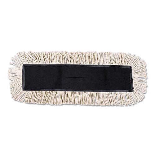 Image of UNISAN Disposable Dust Mop Head with Sewn Center Fringe, Cotton /Synthetic, 36 Width x 5 Depth, White (1636)