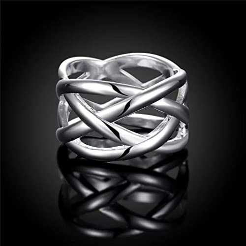 Bague croix en argent 925 entrelacée pour mariage chic - 3