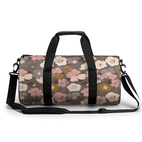 Sac de voyage weekend Fleur Brune, duffel bag léger et spacieux