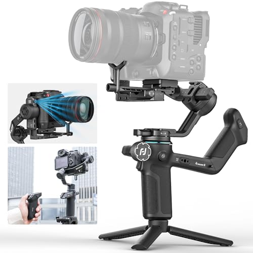 [Offiziell] FeiyuTech SCORP 3 DSLR Gimbal – 3,5 kg Traglast, 3-Achsen Kamera Stabilisator mit AI-Tracking, vertikale Aufnahme, 14 h Laufzeit, Remote-Griff, für Sony/Canon/Nikon