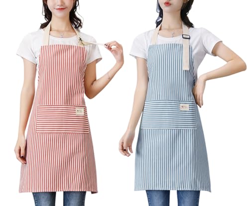 2 Stück Schürze Kinder, Schürze Kinder Schule, Kunstschürze Kinder Schule, Werkenschürze Mädchen, Kinder Schürze für Kochen, Malen, Backen, Gärtnern, Hausarbeit, 65x70 cm