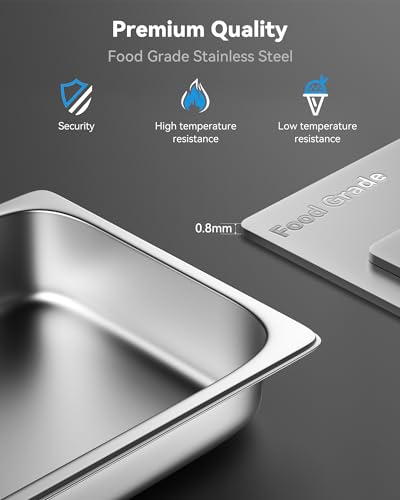 Image of 6 Pack Hotel Pans Full Size 2.5 inch Deep Stainless Steel Steam Table Pan