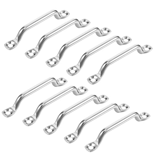 Cosswe Edelstahl Pad Eye, 10stück Ösen Halterung Pad-Eye Fender Schraublöcher Augplatte Ösen Kayak Deck Loops Zur Befestigung Riemenkrampen Deck Loop Bracket